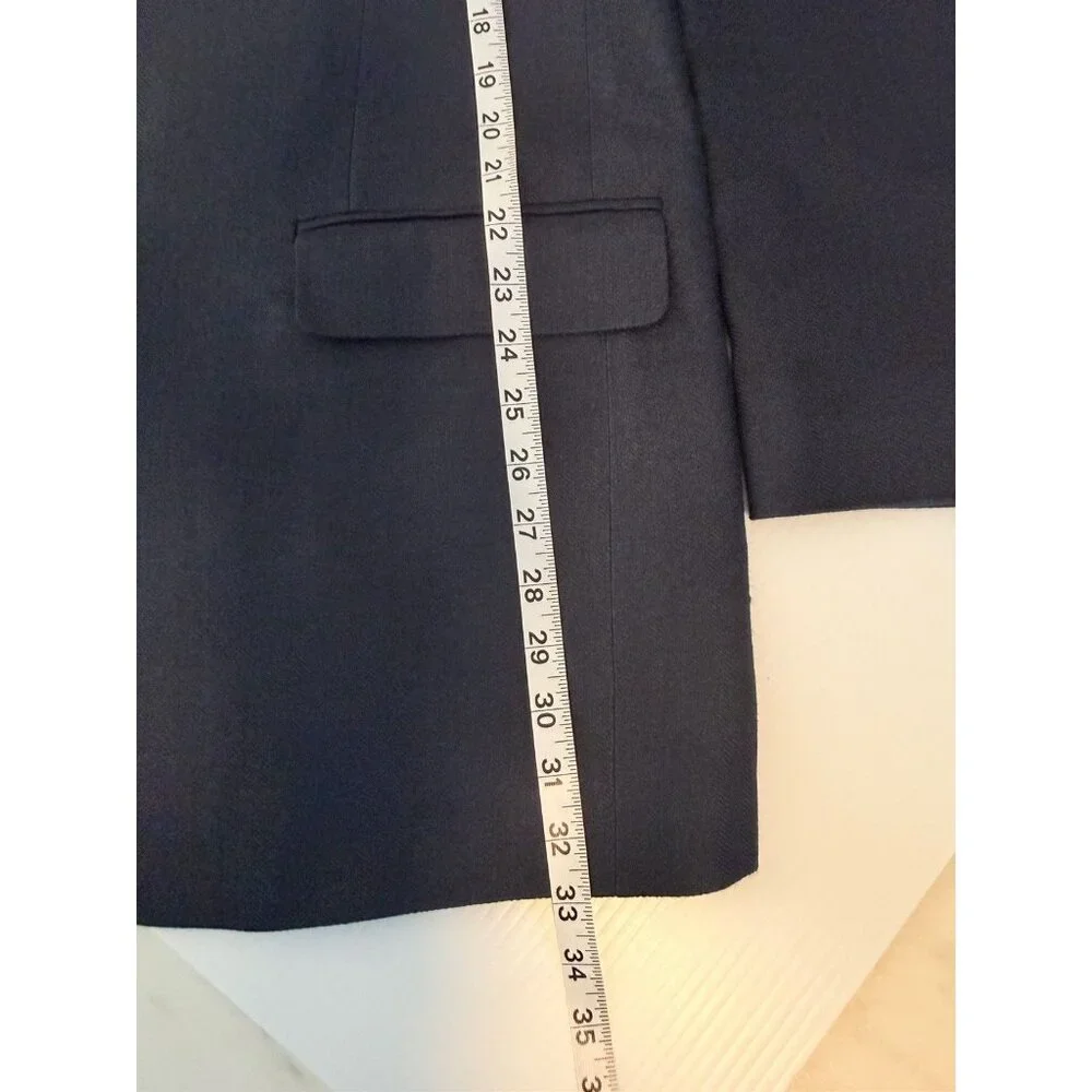 Haggar Black Label Mens 44L Navy 2‎ Button Blazer Silk Suit Jacket Sport Coat